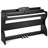 MUSTAR E-Piano 88 Tasten，Digital Piano，Elektrisches Klavier mit Klavierständer, 3 Pedaladapter，2 Kopfhöreranschluss， LCD-Bildschirm，USB/MIDI, Piano für Anfänger