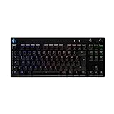 Logitech G PRO Mechanische Gaming-Tastatur – Portable Tenkeyless Design, abnehmbares Micro-USB-Kabel, GX Blue Clicky Switches, LIGHTSYNC RGB Backlit Keys, QWERTZ Deutsch, PC,Mac - Schwarz