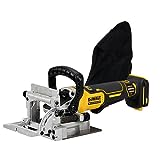 Dewalt 18V Akku-Flachdübelfräse DCW682NT (bürstenlos, mit präziser Zahnstangenführung & einstellbare Fixrasten, inkl. AirLock Adapter, TSTAK Box & Zubehör, Lieferung ohne Akku & Ladegerät)