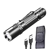 klarus XT2CR Pro 2100 Lumen Taschenlampe Super helle Wiederaufladbare Dual-Tail-Schalter Taschenlampe mit Batterie und Holster