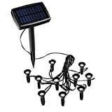 Spetebo LED Solar Pflanzenstrahler klein - 10er Set - Mini Solarleuchten mit Erdspieß - Garten Balkon Terrasse Deko Beleuchtung Blumen Strahler warm weiß