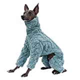 DHGTEP Fleece Hundemantel mit Beinen für Windhund, Hundepullover aus Samt mit winddichtem Rollkragen, Hundejacke für Whippet, Windhund, Lurcher, Salukis (Color : Grün, Size : XX-Large)