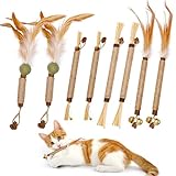 Halinuia Katzenminze Stick, 8 Stück Matatabi Stick Katze Katzenminze Sticks für Katzen Kaustangen Ameizpet Katzensticks Zur Zahnreinigung Katzen Zahnpflege Spielzeug Dental Kausticks