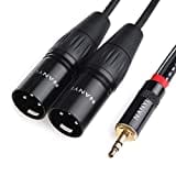 NANYI XLR-Mikrofon-Splitter-Audiokabel 3,5 mm bis 2XLR-Klinkenstecker Stereo-Klinkenstecker bis zwei XLR-Klinkenstecker Verbindungskabel für Audiomikrofone, Y-Splitter-Adapterkabel -3 Meter