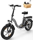 HITWAY E Bike Elektrofahrrad E-Bike Klapprad20 Fat Tire E-Fahrrad klapprad,12Ah Lithium-Akku,für Lange Reichweite bis 35-90km, Off-Road Mountainbike mit 7 Gängen,City E-Bike Herren Damen BK6S 2025