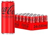 Coca-Cola Zero Sugar - koffeinhaltiges Erfrischungsgetränk mit originalem Coke-Geschmack - null Zucker und ohne Kalorien - in stylischen Dosen (24 x 330 ml)