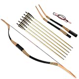 SHARROW Bogenschießen Takedown Traditioneller Recurve Bogen Mongolischer Bogen Reiterbogen Langbogen Handgemacht Holzbogen 20-40lbs Sportbogen Jagdbogen für Erwachsene (Typ 2, 30lbs)