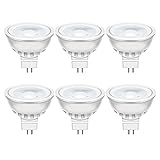 Auting GU5.3 led warmweiß MR16 LED 5W Lampe 12V, 50 Watt ersetzt, 2700K Warmweiß 38° Abstrahlwinkel LED Spot MR16, 560Lm AC/DC 12Volt LED Leuchtmittel, Nicht dimmbar, 6 Stück