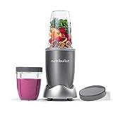 nutribullet Original 600, Elektrischer Mixer, Zerkleinerer, Smoothiemixer, Smoothie Maker, 600 W, To Go becjer 700ml und 500ml Grau, NB606DG, Regulär, 1er Pack