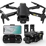 Toladrone Drohne mit Kamera, Drohne für Erwachsene Mini Drohne mit ESC 1080P Kamera Faltbare FPV Drohnen für Anfänger Quadcopter mit Optische Flusspositionierung 2 Batterien TD12 RC Drohne