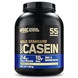 Optimum Nutrition Gold Standard 100% Casein langsam abbauendes Proteinpulver mit Zink, Magnesium & Aminosäuren, fördert Muskelwachstum & Reparatur über Nacht, Creamy Vanilla, 55 Portionen, 1,82 kg