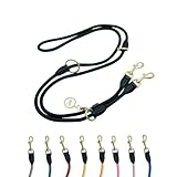 Hundeleine 3m VELVETIER® verstellbar für große & mittelgroße Hunde | Paracord Führleine | Nylon Doppelleine mit 2 Karabiner (Midnight (Schwarz), 3 m x 1.1cm)