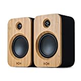 House of Marley Get Together Duo Bluetooth Lautsprecher Boxen Bambus - Nachhaltig hergestellte Regallautsprecher, PC Lautsprecher, Aktivlautsprecher Netz/25 Std Akku, High-Definition Verstärker