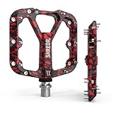 Shredr. Flat Pedale für MTB | Superleichte Flatpedals fürs Mountainbike | In 2 Größen | Nur 320 Gramm | Special Edition Colors (rot/schwarz, XL)