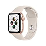 Apple Watch SE (1. Generation) (GPS, 40mm) Smartwatch - Aluminiumgehäuse Gold, Sportarmband Sternenlicht - Regular. Fitness-und Aktivitätstracker, Herzfrequenzmesser, Wasserschutz