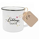 Geschenk Tante Tasse mit Spruch Lieblingstante I Das perfekte Geschenk für die Tante I Geschenkidee zum Geburtstag und als Dankeschön I mit Geschenkanhänger