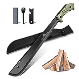 Purple Dragon Machete mit Säge und Scheide für Garten - Großes Messer Outdoor für Wald - Full Tang Messer aus einem Stück D2 Stahl gefertigt - Geschenke für Männer