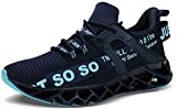 JSLEAP Laufschuhe Herren Fitness straßenlaufschuhe Sneaker Sportschuhe atmungsaktiv rutschfeste Mode Freizeitschuhe (2 Dunkelblau,Größe 41 EU/255 CN)