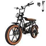 EVERCROSS EK30 Elektrofahrrad für Erwachsene, 20" x 4.0 Fette Reifen E Bike, bis zu 25KM/H & 55-100km Reichweite, 48V 15AH abnehmbare Batterie, 7-Gang, Berg Schnee Elektro Offroad Fahrrad