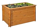 GASPO Hochbeet Classic für Balkon und Garten | Kräuterbeet aus massivem Holz, Honig | B 150 x T 100 x H 85 cm | inkl Noppenfolie und Wühlmausgitter