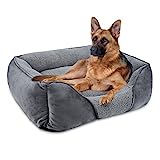 FURTIME Hundebett Grosse Hunde, Hundebett Waschbar Flauschig Hundekorb, Rutschfestes Hundekörbchen, Anti-Angst Hundebetten Weich Bequem Atmungsaktiv, Hundebett für Grosse Hunde und Katzen, 89x63x23cm