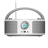 Tragbarer CD-Player Boombox,CD-MP3 Player,CD/CD-R,USB,FM Radio,AUX-In,CD Player Radio,Stereoanlage,Kompaktanlage CD-Boombox(WTB-791) (Weiß)