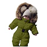 Winter Overall Baby Mädchen 0-24 Monate Schneeanzug - Winterjacke Übergangsjacke Neugeborene Winteroverall Schneeanzüge Spielanzug Schuh Überzieher Baby Einteiler Footed Snowsuit Skianzug