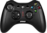 MSI FORCE GC30 V2 Kabelloser PC-Gamepad Controller - 2,4 GHz, 600mAh Li-Ionen-Akku, austauschbare D-Pad-Abdeckungen, zwei Vibrationsmotoren, USB 2.0 - schwarz, kabelgebunden/kabellos