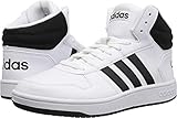 adidas Herren Hoops 2.0 Mid Basketballschuh, Weiß/Schwarz/Schwarz, 43 1/3 EU