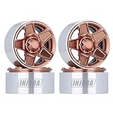 INJORA RC Felgen 4pcs 1,9inch Beadlock Felge Metall Räder Set für 1:10 RC Crawler Axial SCX10 Pro VS4-10 Redcat Gen 8 7 Pro Enduro Defender D90 D110 TRX4(Bronze)