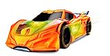 Dickie Toys 203763002 - Lightstreak Racer, Rennauto mit Friktionsantrieb, mit Licht- und Soundfunktion, 20cm Orange