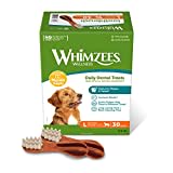 WHIMZEES By Wellness Zahnbürste, Kaustangen für große Hunde zur Zahnpflege, Größe L, 30 Stück (Monatspackung), ohne Zuckerzusatz, getreidefrei, natürlich, fettarm