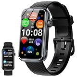 Smartwatch Damen Herren, 1.47" Smart Watch mit Benachrichtigungen, IP68 Wasserdicht Fitnessuhr Damen Herren mit 24 Sportmodi, Fitness Tracker mit Puls-Schlaf-Monitor Schrittzähler, Uhr für Android iOS