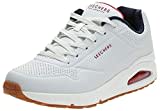 Skechers Herren Uno Stand On Air Sneaker, White Durabuck Navy Red Trim, 43 EU