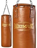 Bad Company Retro Boxsack I Punching Bag ungefüllt inkl. Heavy Duty Vierpunkt-Stahlkette - 150 x 35 cm