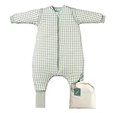 molis&co. Baby-Schlafsack mit Füßen, abnehmbare Ärmel und Socken. 2.5 TOG. Ideal für die Übergangszeit und den Winter. 100% Baumwolle (Oeko-TEX 100). (Mint Tea, 80 cm (2 Jahre))