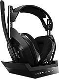 ASTRO Gaming A50 Headset Plus Basisstation Gen 4, kabellos – PS4, PC, Mac – Schwarz und Silber (erneuert)