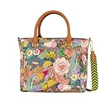 Oilily Holland Handbag Striped Flowers Farbe Dark Green