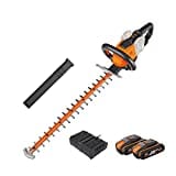 WORX WG284E Akku Heckenschere 40V (2X20V) - 60cm Dual Schnittklingen für sauber und gleichmäßige Schnitte - 27mm Zahnabstand - leicht & stabil - Handschutz -inkl. 2x2Ah Akkus & 4A Dualladegerät