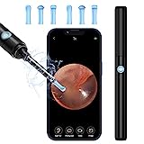 Ohrenschmalz Entferner Otoskop, VITCOCO Ohrenreiniger Kamera, 5MP HD Ohr Kamera IP67 Wasserdicht Ohr Reinigung, Wifi Ear Cleaner Camera mit 6 LED Leuchten Ohr Endoskop für iPad, iPhone & Android