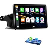 Volam Wireless Carplay Android Auto Display mit 7 Zoll Touchscreen, Mirror Link, Live-Navigation, Play Music, Siri, G00gle Sprachassistent, Bluetooth 5.0, AUX, FM