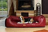 tierlando® Orthopädisches Hundebett Maddox Kunstleder Hundesofa Mittelgroß Große Hunde Hundesofa Hundekorb XL XXL Größe: MO6-LL 150cm Farbe: 04 Bordeaux