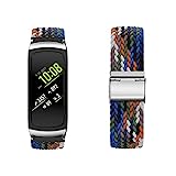 REALN Nylon Armband Kompatibel mit Samsung Galaxy Gear Fit2 /Fit 2 Pro Armband Metall Edelstahl Verschluss Band Nylon Geflochtenes Dehnbarer Adjustable Sport Ersatzarmband für Samsung Gear Fit2 (15)