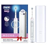 Oral-B Smart Sensitive Elektrische Zahnbürste/Electric Toothbrush, 5 Putzmodi für Zahnpflege inkl. Sensitiv & Bluetooth-App, mit visueller Andruckkontrolle, Reiseetui, Geschenk für Sie/Ihn, weiß