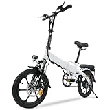 Finbike E-Bike Klappbar,16 Zoll Elektrofahrrad 7.8Ah Akku Diebstahlschutz,E-Faltrad mit 2.6H Schnellladung,250W Motor,3 Fahrmodi,Sitzhöhe Verstellbar,Reichweite Max 55Km,Falt-Pedelec für Herren Damen