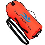 Swim-Buoy.com Swim Buoy - Bleiben Sie sicher im Freiwasser mit Dieser orangefarbenen Badeboje: Eine orangefarbene 28-Liter-Schwimmboje aus PVC für Freiwasserschwimmer & Triathleten.