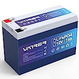 VATRER POWER 12V 7AH LiFePO4 Akku 5000+ Zyklen Wiederaufladbarer Lithium Batterie mit 7A BMS Deep Cycle Lithium-Akku Perfekt für Solarstromanlagen, Kinderroller, Fischfinder