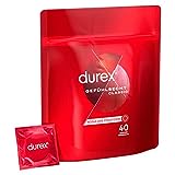 Durex Gefühlsecht Classic Kondome – Perfekter Sitz & leichtes Abrollen – Dünn, befeuchtet, transparent, angenehmer Geruch – 40er Pack (1 x 40 Stück)