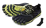 Fivefingers Vibram V-Run Men + Zehensocke, Size:44;Color:Black/Yellow