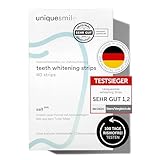 Uniquesmile Zahnaufhellung Whitening Strips - Testsieger 2024-100 Tage risikofrei testen - frei von Peroxid - innovative Formel mit natürlichen Inhaltsstoffen (Sparset 40 Stück)